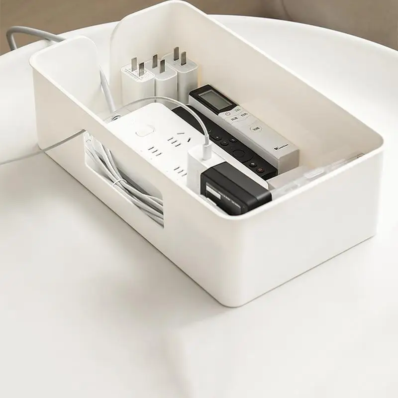 Cord Box Organizer Wire Management Concealer Cover Hider Power Strip Holder Floor Outlet Hider Dustproof Power Strip Organizer