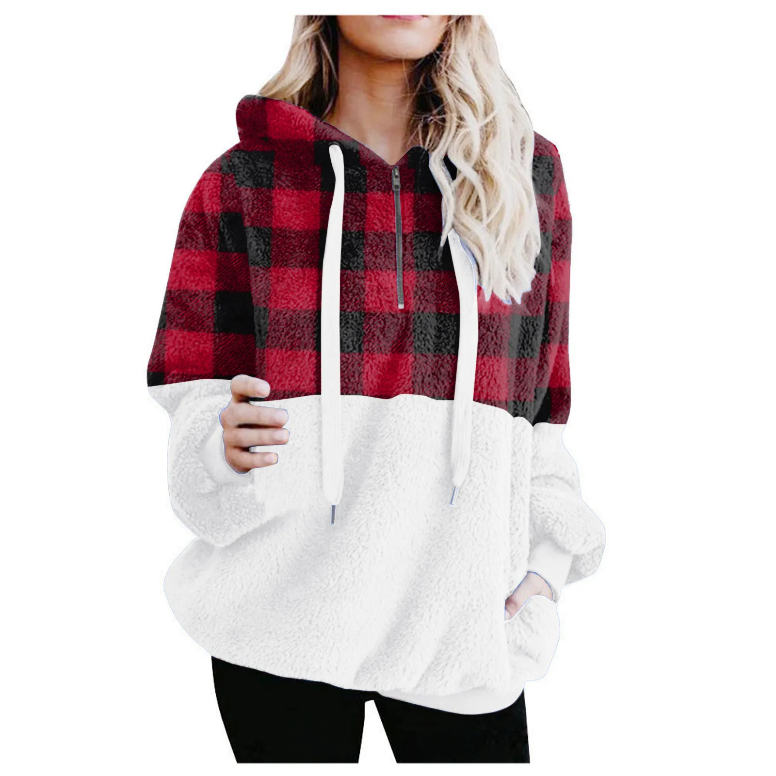

Women Sweatshirt Plaid Classic Hooded Long Sleeve Top Fashion Vintage Pullover 2023 Streetwear winter Casual Sweatshirts