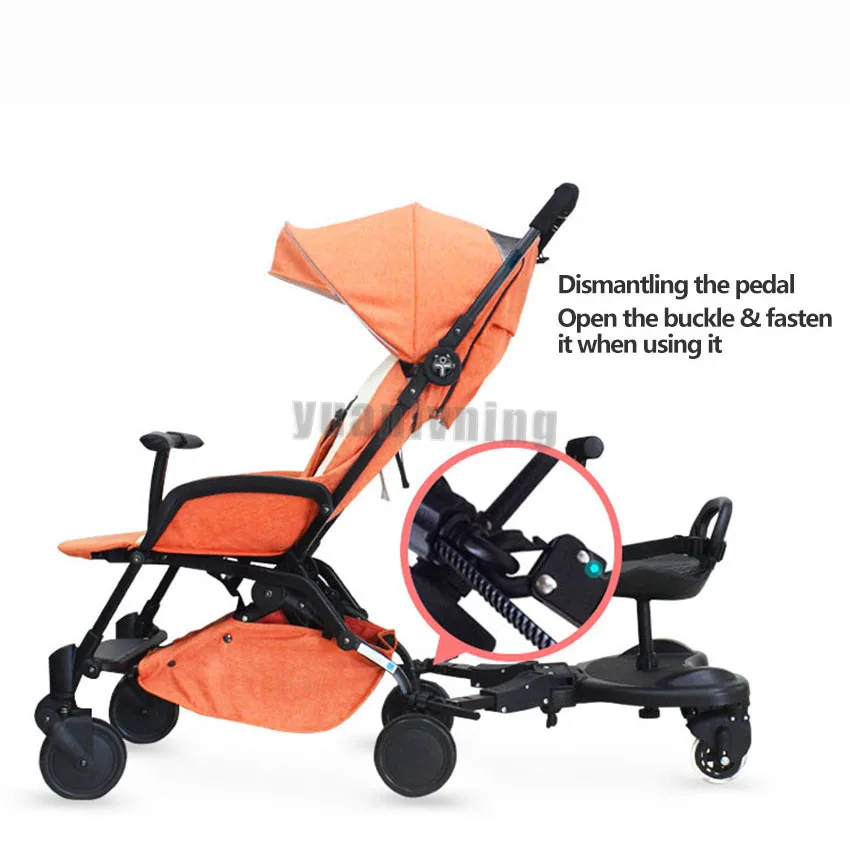 Baby Strollers Universal Adjustable Pedal Second Child Standing Plate With Seat  Kid Trolley Auxiliary Trailer Two Child Scooter