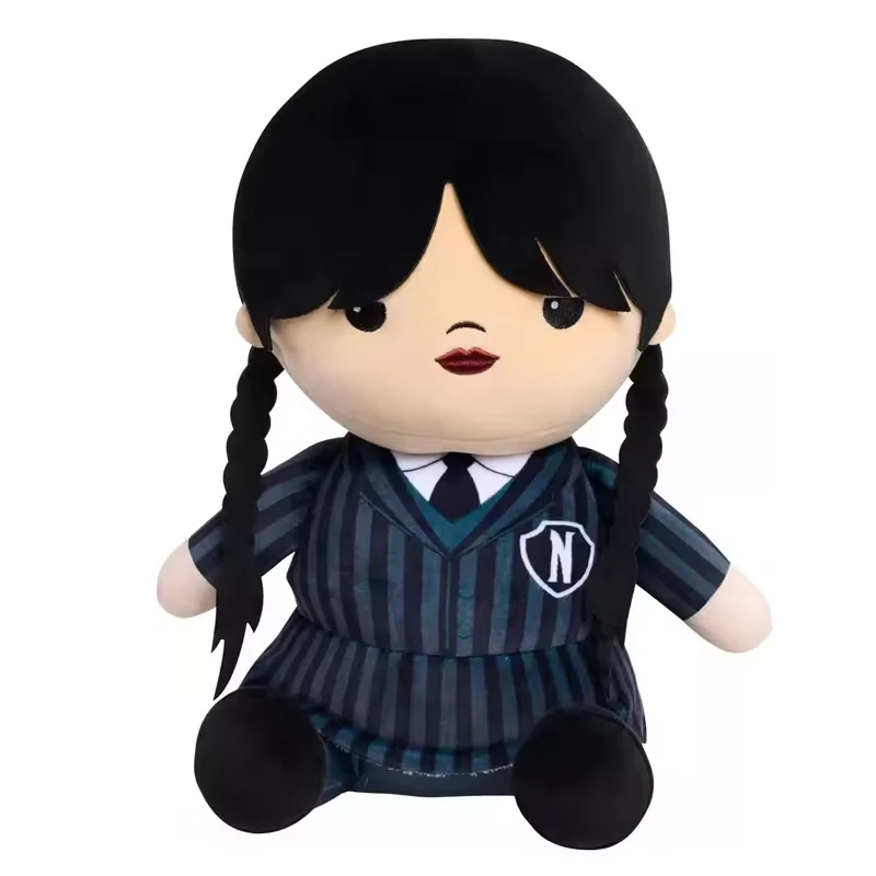 25CM Addams Plush Doll Movie Wednesday Figure Enid Stuffed Toys Kids Accompany Pillow Girl Soft Plushies Children Birthday Gift