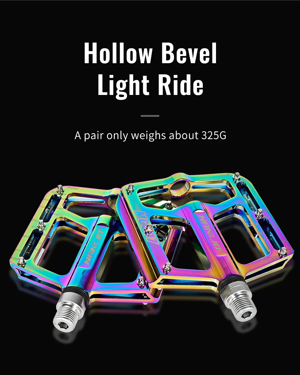 NANLIO MTB Fahrradpedale Ultraleichte Aluminiumlegierung Flachpedale 3 Gedichtete Lager Rutschfest mit Reflektoren Fahrradzubehör – Detail 9