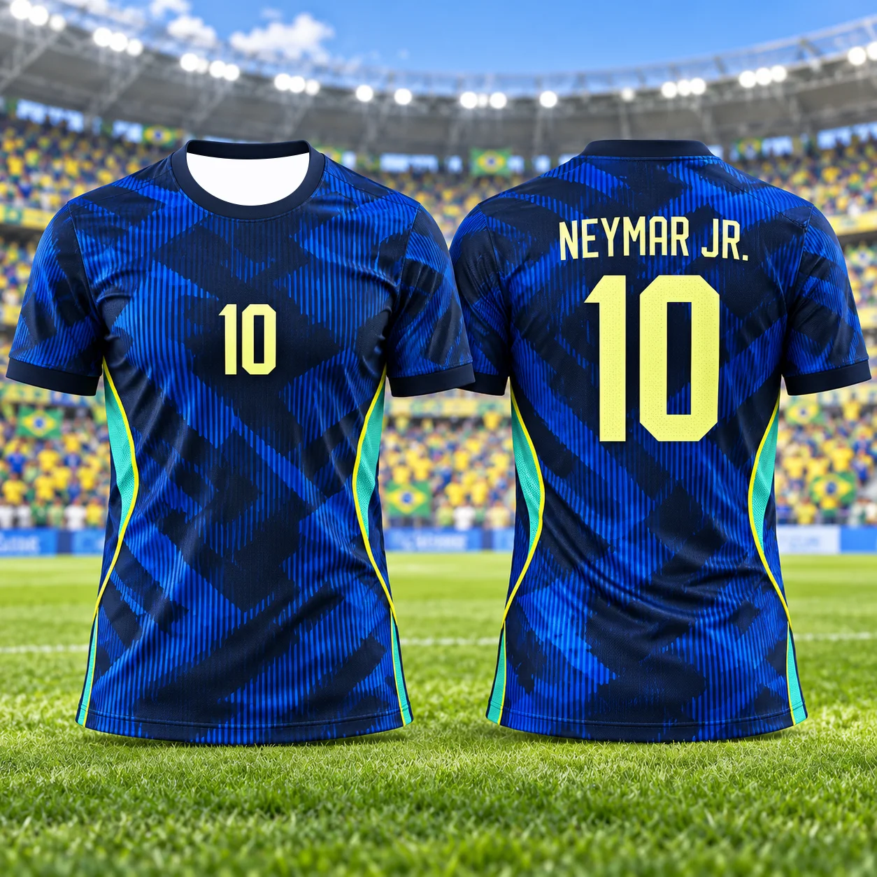 2026-27 Men Women Brazil Neymar Jr. 10 Football Jersey Yellow Blue Home Away Style Soccer Shirt Short Sleeve Fan Edition