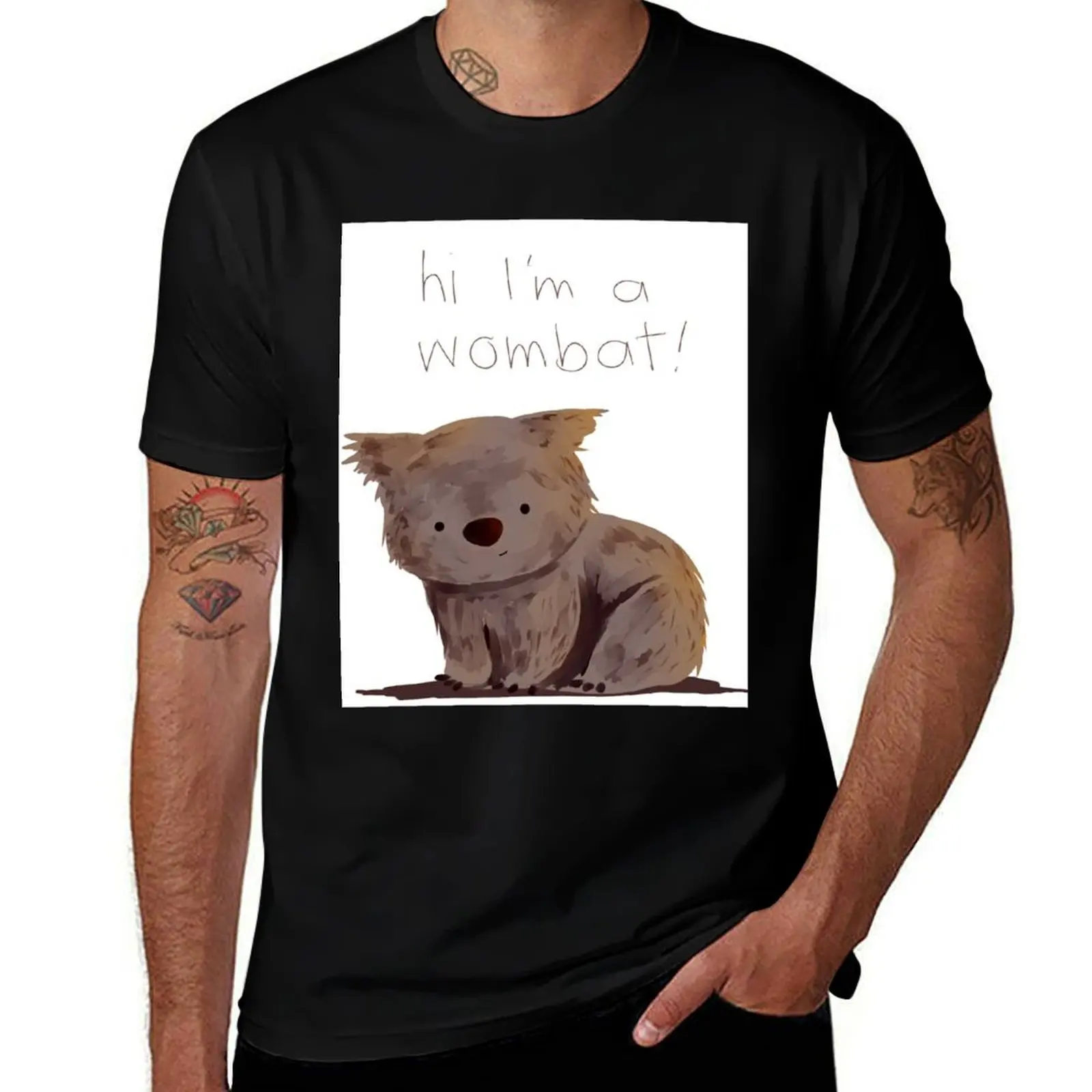

Wombat T-Shirt funny shirt cotton blacks sports fans mens graphic t-shirts