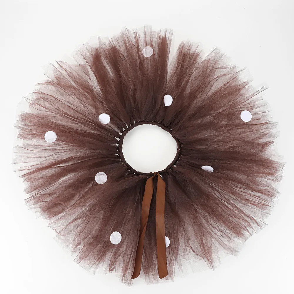 Girls Deer Tutu Skirt Fluffy Birthday Party Baby Girl Tutu Kids Dance Tulle Skirt Girls Christmas Deer Costume Antler Headband