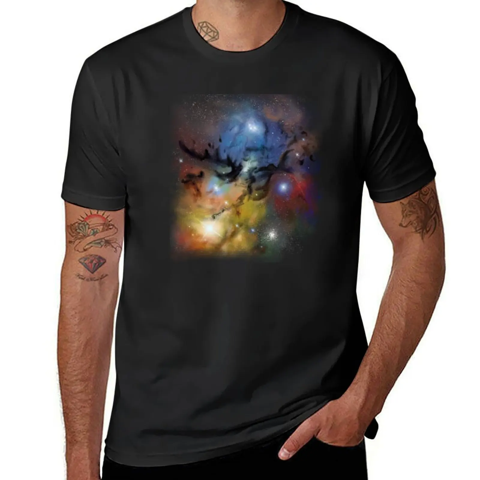 Rho Ophiuchi cloud complex T-Shirt Short sleeve tee blacks mens graphic t-shirts hip hop