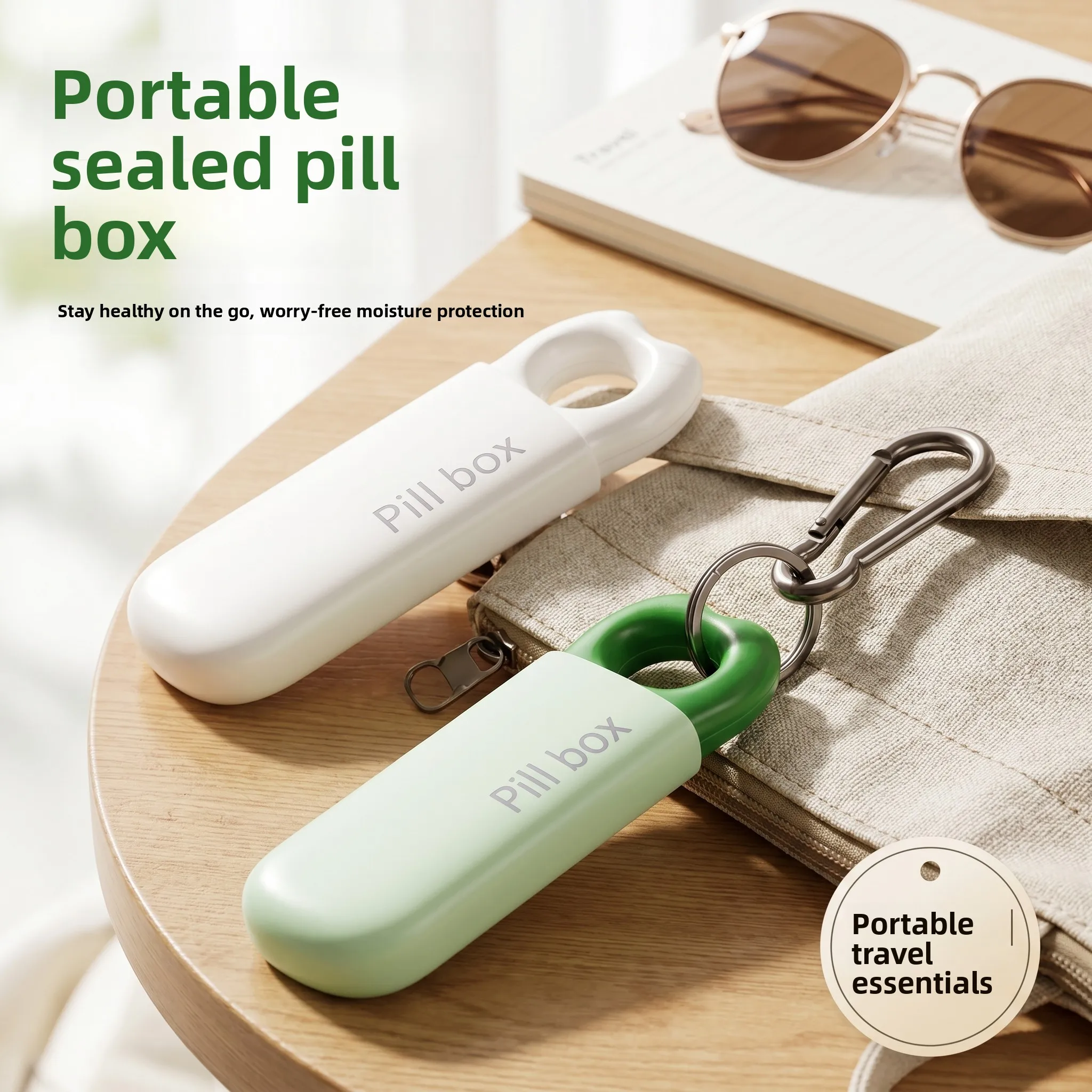 

Portable Sealed Moisture Proof Medicine Box Compact Travel Size Pill Organizer Dark Proof Tablet Storage Case
