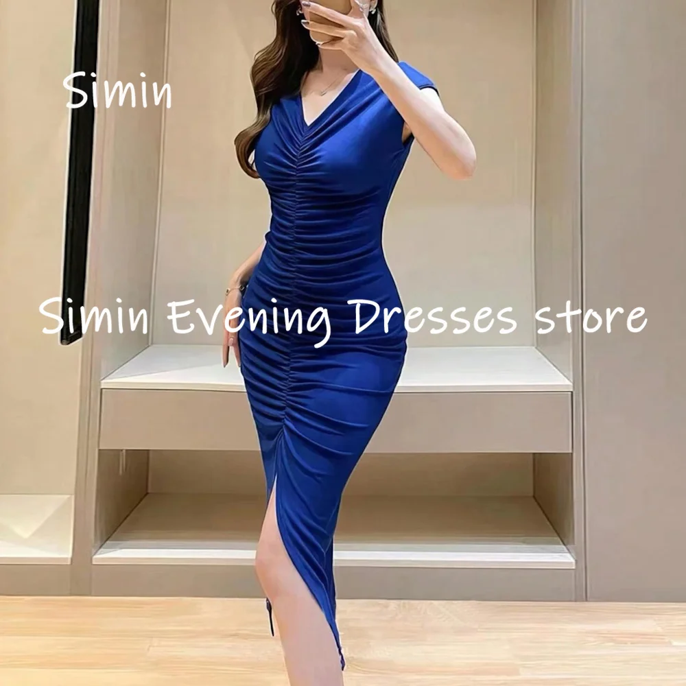 Simin Satin Mermaid Sweetheart Ruffle Populer Formal Prom Gown Ankle-length Evening Elegant Party dresses for women 2023