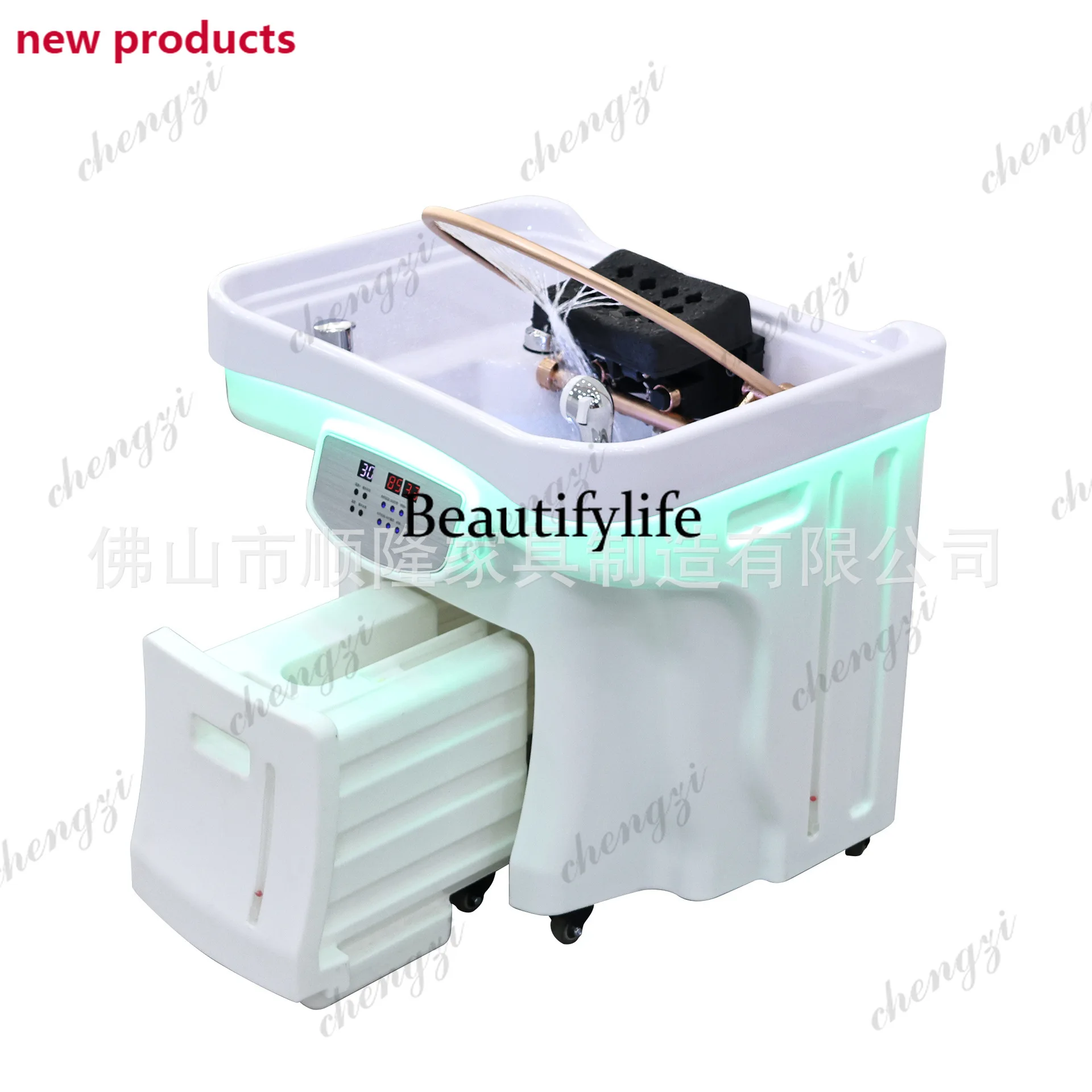 A68Movable head treatment basin water storage shampoo with constant temperature water circulation fumigation shampoo machine