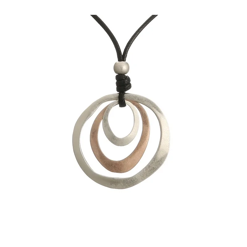 

Jewelry Explosive Women's Metal Long Necklace Round Classic Alloy Wax Rope Sweater Chain