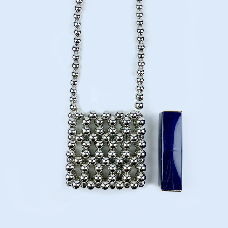 New handmade woven beaded bag for women, crossbody lipstick mini bag, casual and versatile