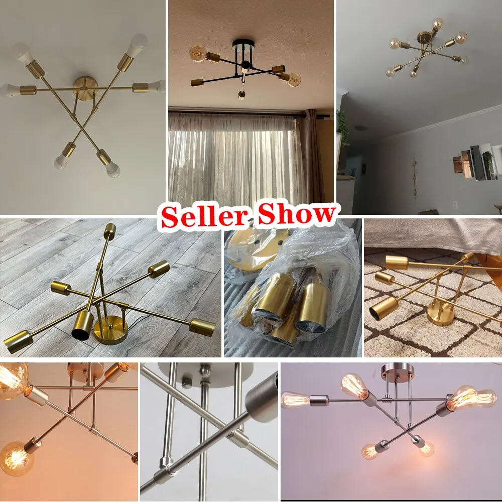 Modern LED Ceiling Lights Industrial Iron Black/Golden Nordic Minimalist Home Decoration Living Room Dining Room Ceiling Lamps