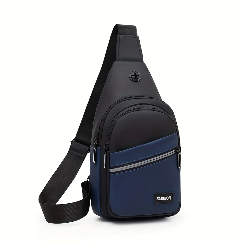 حقيبة صدر للرجال من جلد البولي يوريثان الناعم ذات سعة كبيرة، وأشرطة كتف قابلة للتعديل، وأقسام متعددة بسحاب، وقطري سفر كاجوال #5