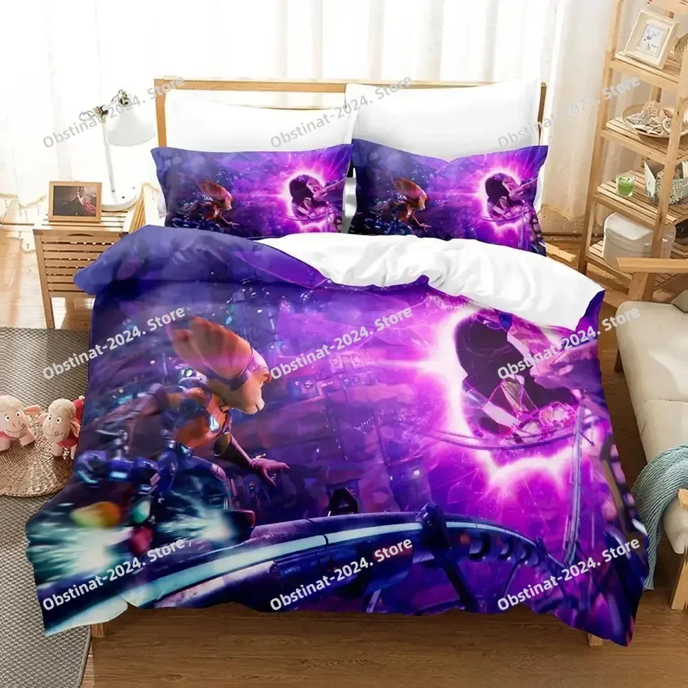 3d Print Game Ratchet Clank Rift Apart Bedding Set Printed With Pillowcase Duvet Cover Soft Single Double Queen Super King Size