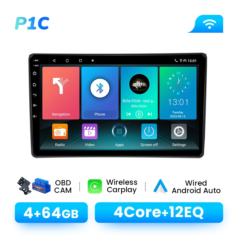 Draadloze CarPlay Android 14 autoradio voor Audi A4 B6 2000-2009 9 inch IPS touchscreen 8-core GPS navigatie DSP Bose multimedia geen 2-DIN autoradio head unit