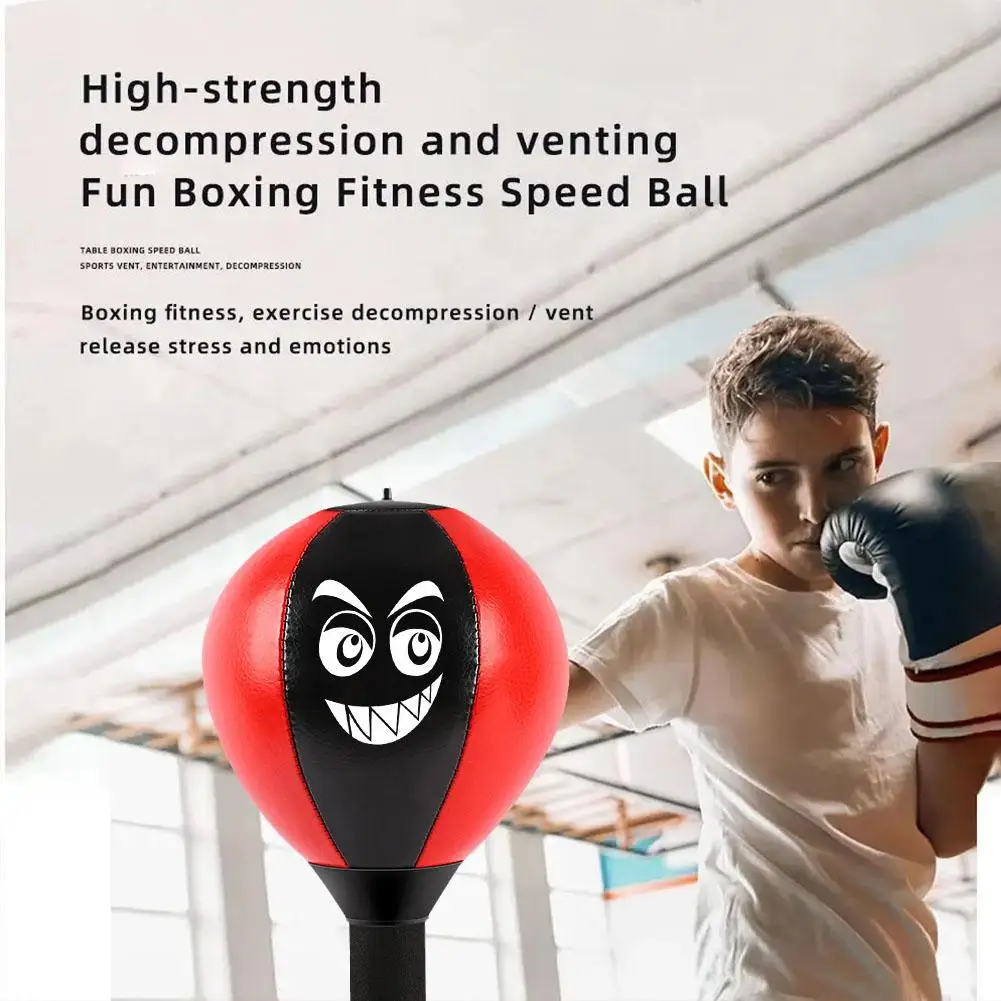 Desktop Boxing Ball Suction Cup Base Stress Relief Punching Spring Foam Set Easy Installation Inflatable for Fitness Equipm W9Q3