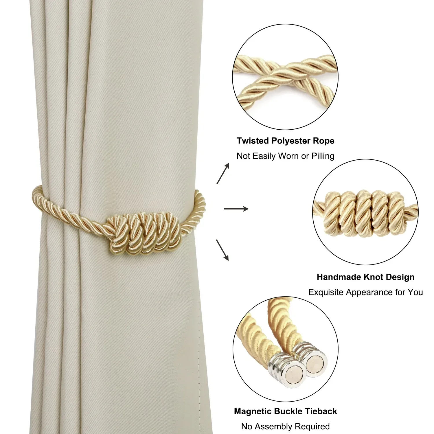 1개 커튼 타이백 자석 커튼 홀더 커튼 고정 장치 장식용 드레이프리 홀더