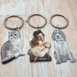 Custom Keychain Personalized Photo Keychain Pet Picture Keyring Pet Photo Keychain Customized Photo Jewelry Dog Memorial Gift