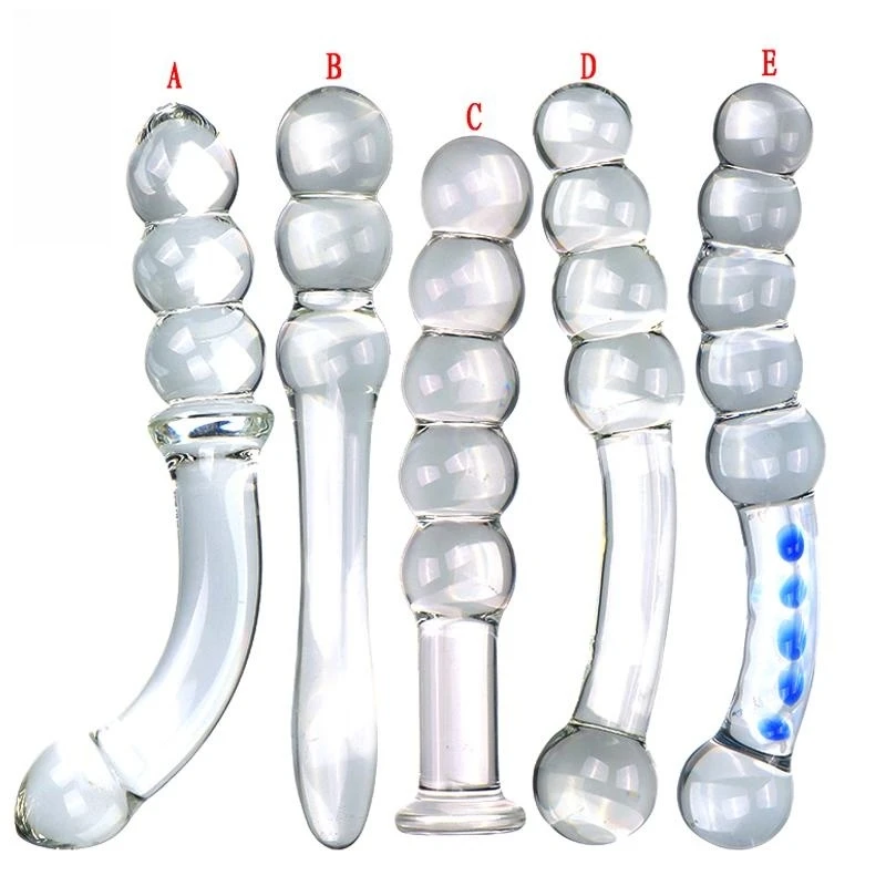 

VaHppy Glass String Of Beads Transparent Female Masturbator Dildos Anal Plugs Anal Pull Beads Sex Toys For Girl Gay SM BDSM Adul