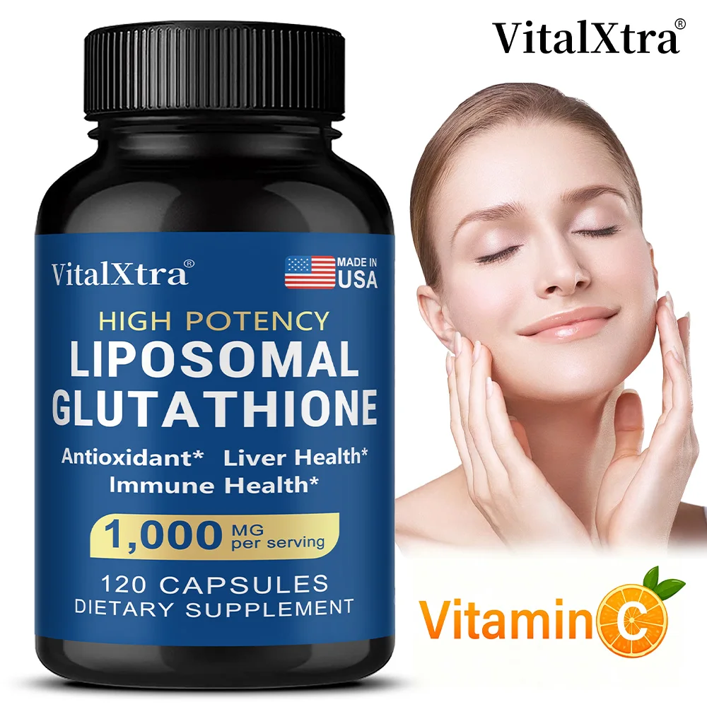 Premium Liposomal Glutathione Supplement 1000 Mg - Antioxidant, Cell Protection, Cleansing, Liver, Brain, Vitality, and Defenses