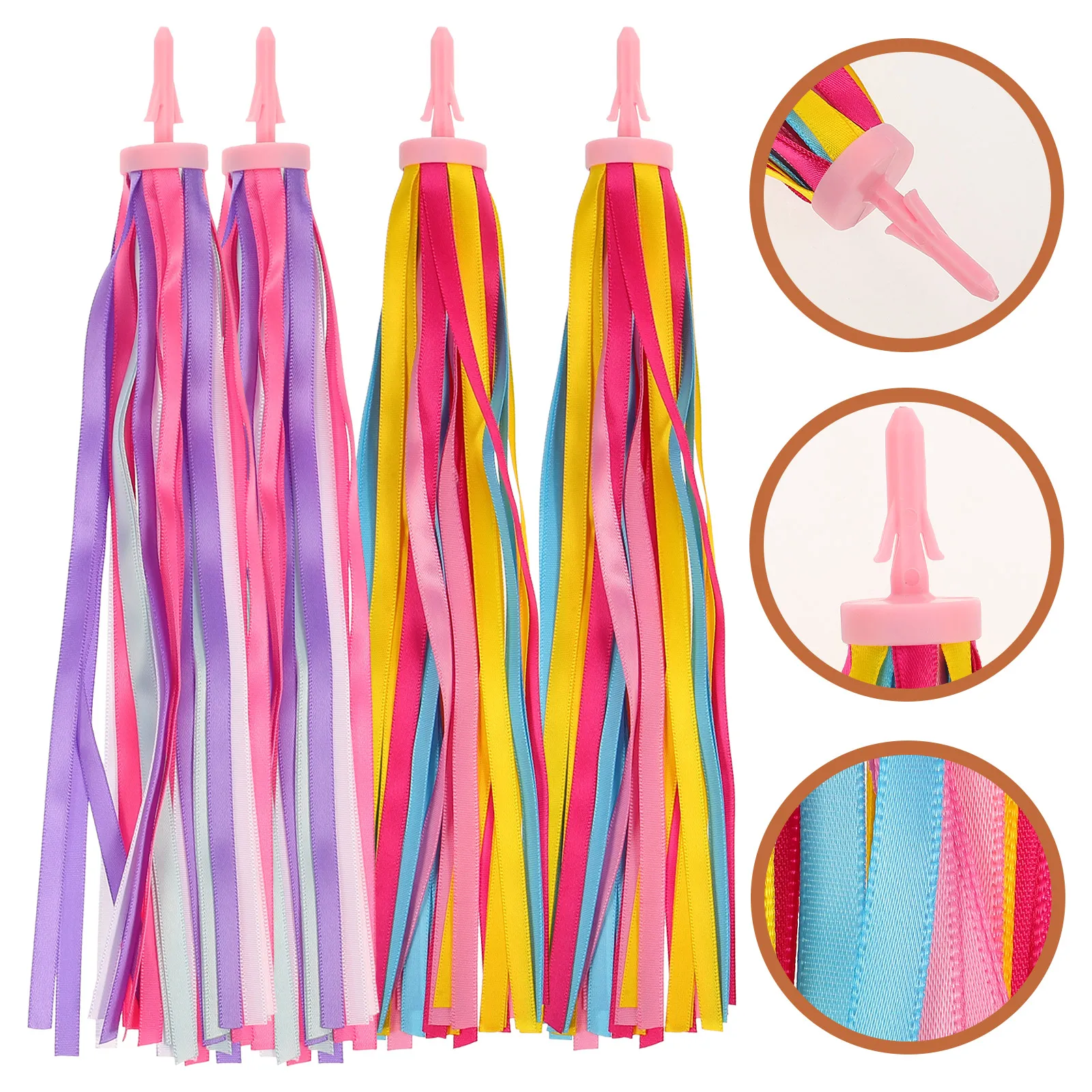 

Bike Streamers For Kids Scooter Tassels Handlebar Ribbons Sparkly Decorative Accessories Easy Install