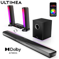 ULTIMEA 320W 5.1ch Sound Bar Surround Sound System with Dolby Atmos&App Control, Detachable PC Soundbar with RGB Light