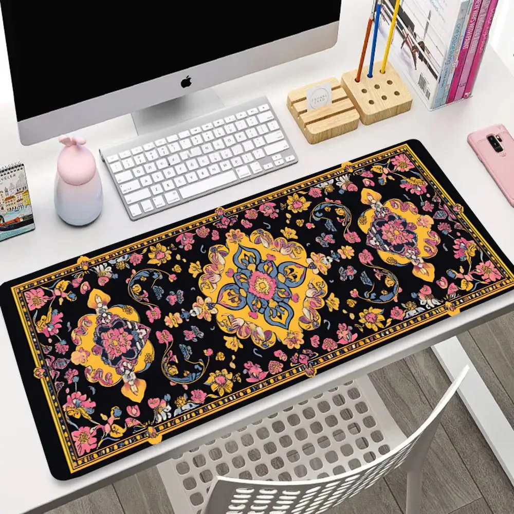 

Black Persian-style PC accessory mousepad is suitable for gamers families and is washable