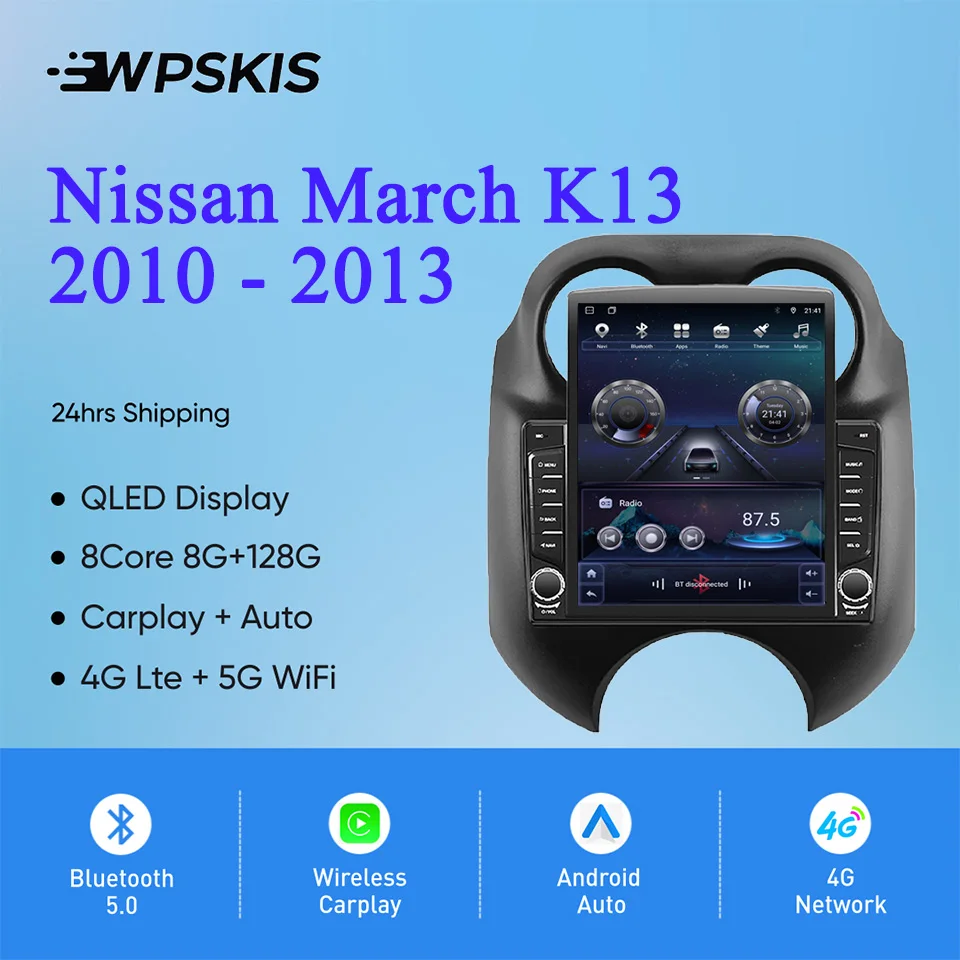 8 núcleos 8G + 128G Carplay Auto Radio Audio estéreo grabadora de cinta HU unidad principal para Nissan March K13 2010 - 2013 GPS DVD Cassette