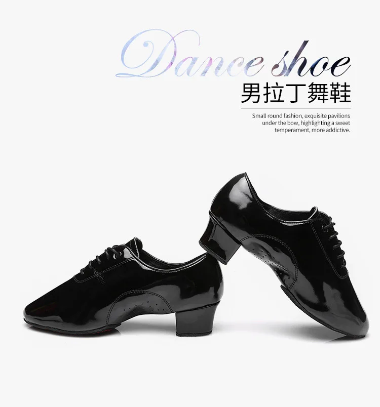 Herren Standard-Tanzschuhe, Ballsaalschuhe aus Leder, niedriger Absatz, Übungs- und Wettkampfschuhe, moderne Tanzschuhe für Kinder, Jungen, Tanz-Sneaker – Detail 2