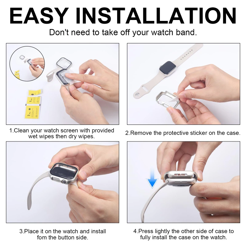 1-2pcsGlass + غطاء لساعة أبل 46 مللي متر 42 مللي متر 40 مللي متر 45-41-38-44 مللي متر حامي الشاشة iwatch سلسلة 10 9 8 7 6 5 3 SE اكسسوارات #5