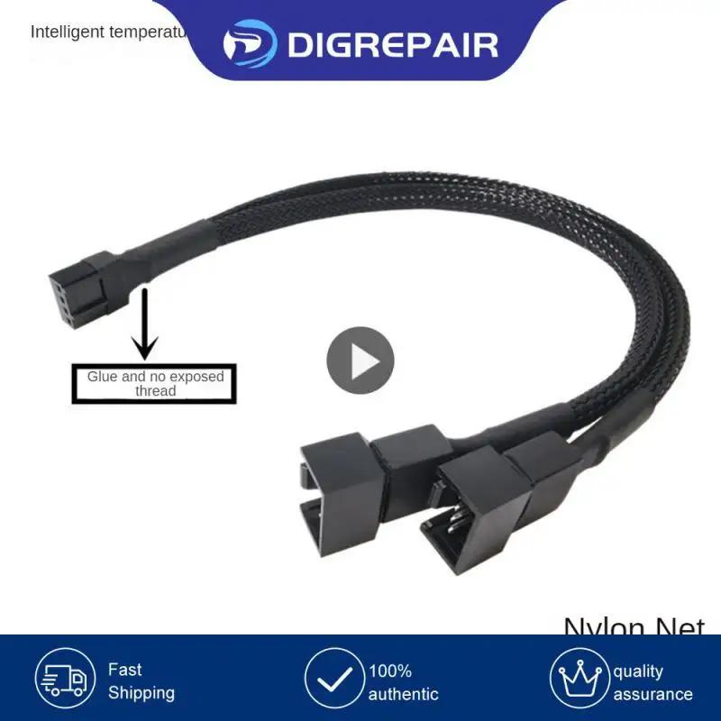 Pin Y Splitter Cable 4 Pin PWM Female To 3/4 Pin Motherboard CPU Fan PC Case Fan Extension Adapter Cable Fan Cooling Accessory