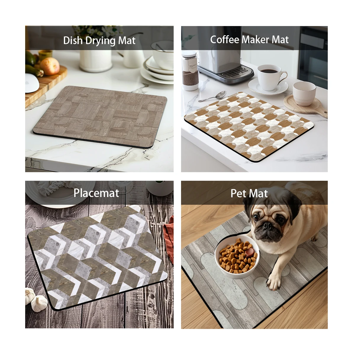 Stylish Wood Grain Pattern Polyester Absorbent Mat - Practical Floor Mat for Home, Living Room and Entryway Use 5