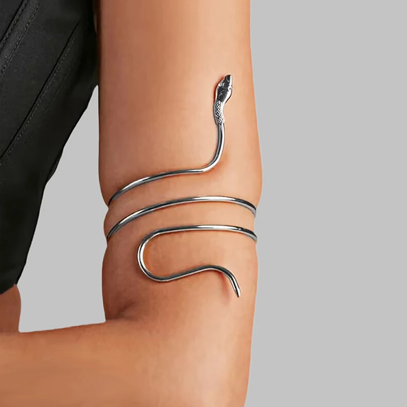 Punk Coiled Snake Spiral Upper Arm Cuff Armlet Armband Bangle Women Jewelry Egypt Swirl Snake Arm Cuff Armlet Bracelet