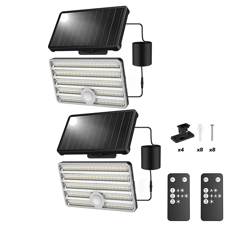 

Solar Outdoor Light-IP65 Waterproof LED Motion Sensor Light with Remote Control Waterproof Security Flood Light for Garage Porch