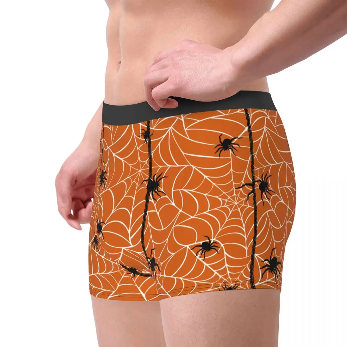 Men Spider Webs Animal Underwear Humor Boxer Briefs Shorts Panties Male Soft Underpants S-XXL