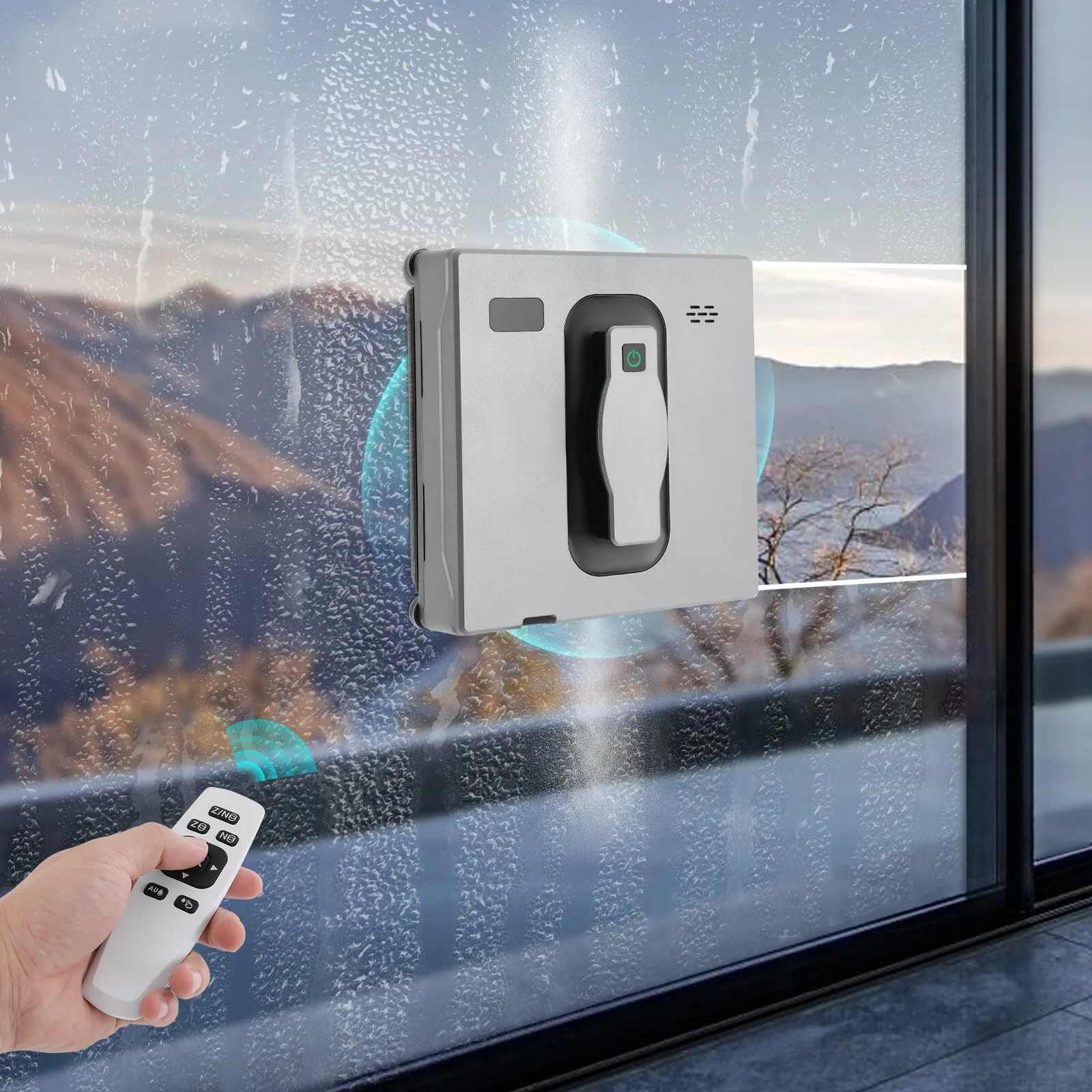 

Cleaner Robot Automatic Window Vacuum Cleaner w/ Manual/Auto Water Spray Remote