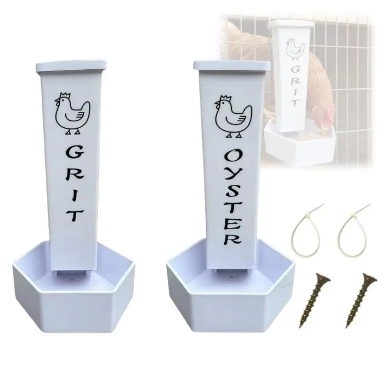 

Chicken Oysters Shell And Grits Feeders Durability Poultry Feeding Accessory for Coops Easyly To Clean And Install D2RD