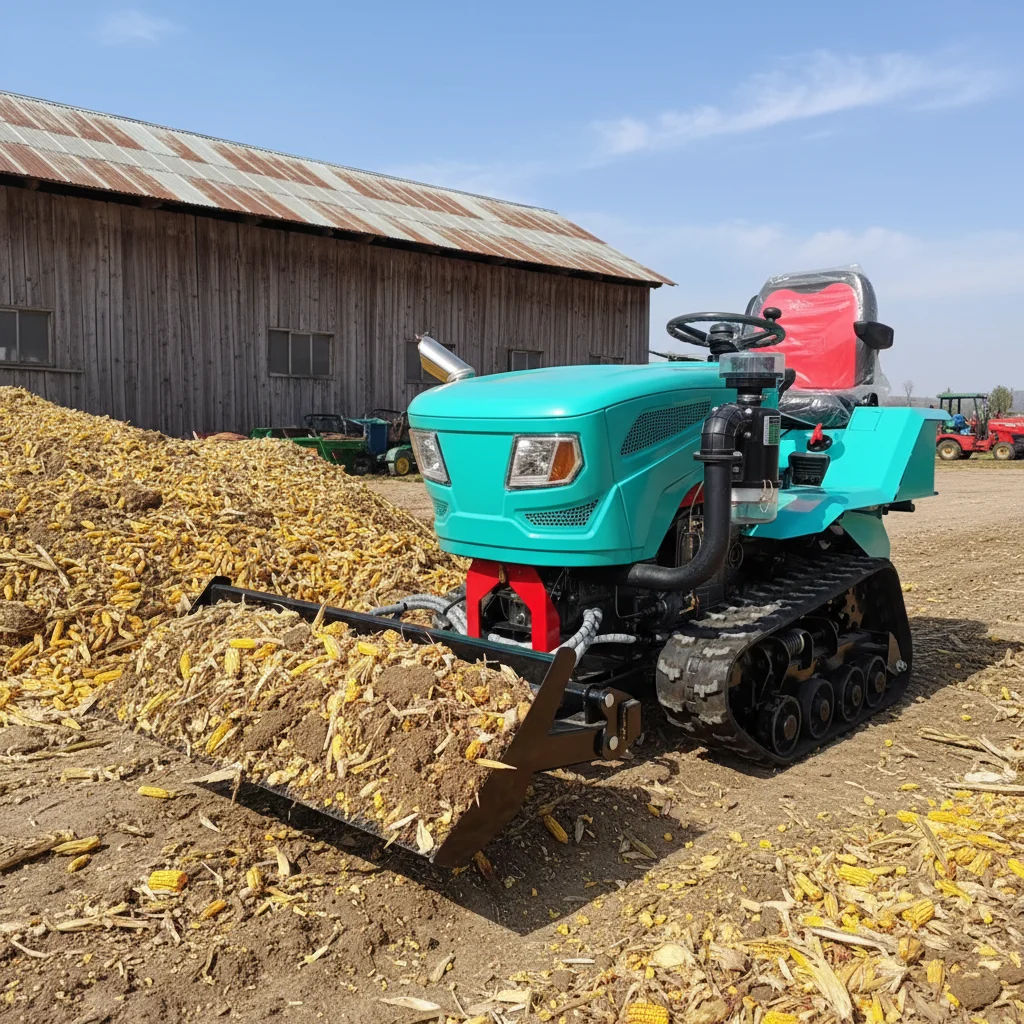 

Customize Agricultural Crawler Tractor With Rotary Tiller Plough And Trailer For Farm Work