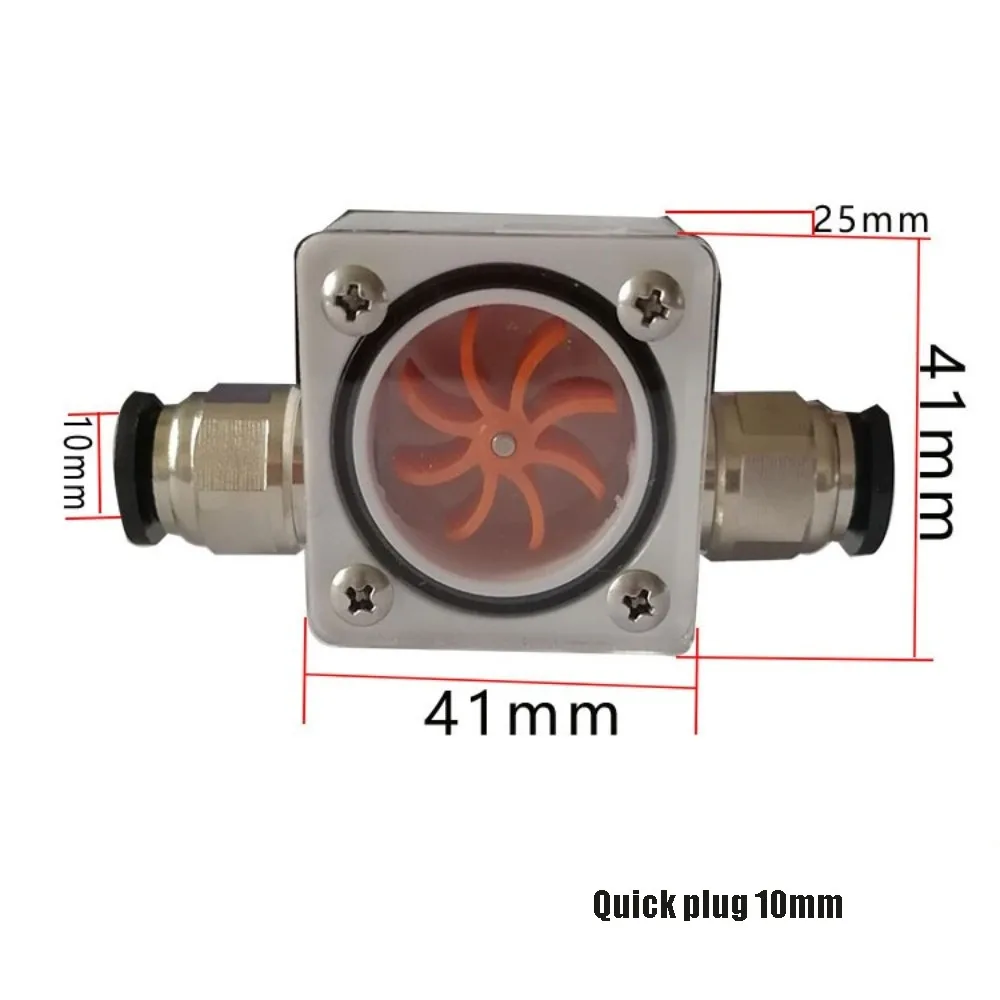 Universal Water Flow Meter 6mm 8mm 10mm 12mm 16mm Connector Rotating Observer Water Cooled Flowmeter Alarm Function