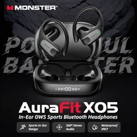 Monster AuraFit X05 auriculares intrauditivos Bluetooth OWS conducción de aire auriculares inalámbricos deportivos IPX7 impermeable Bluetooth gancho para la oreja