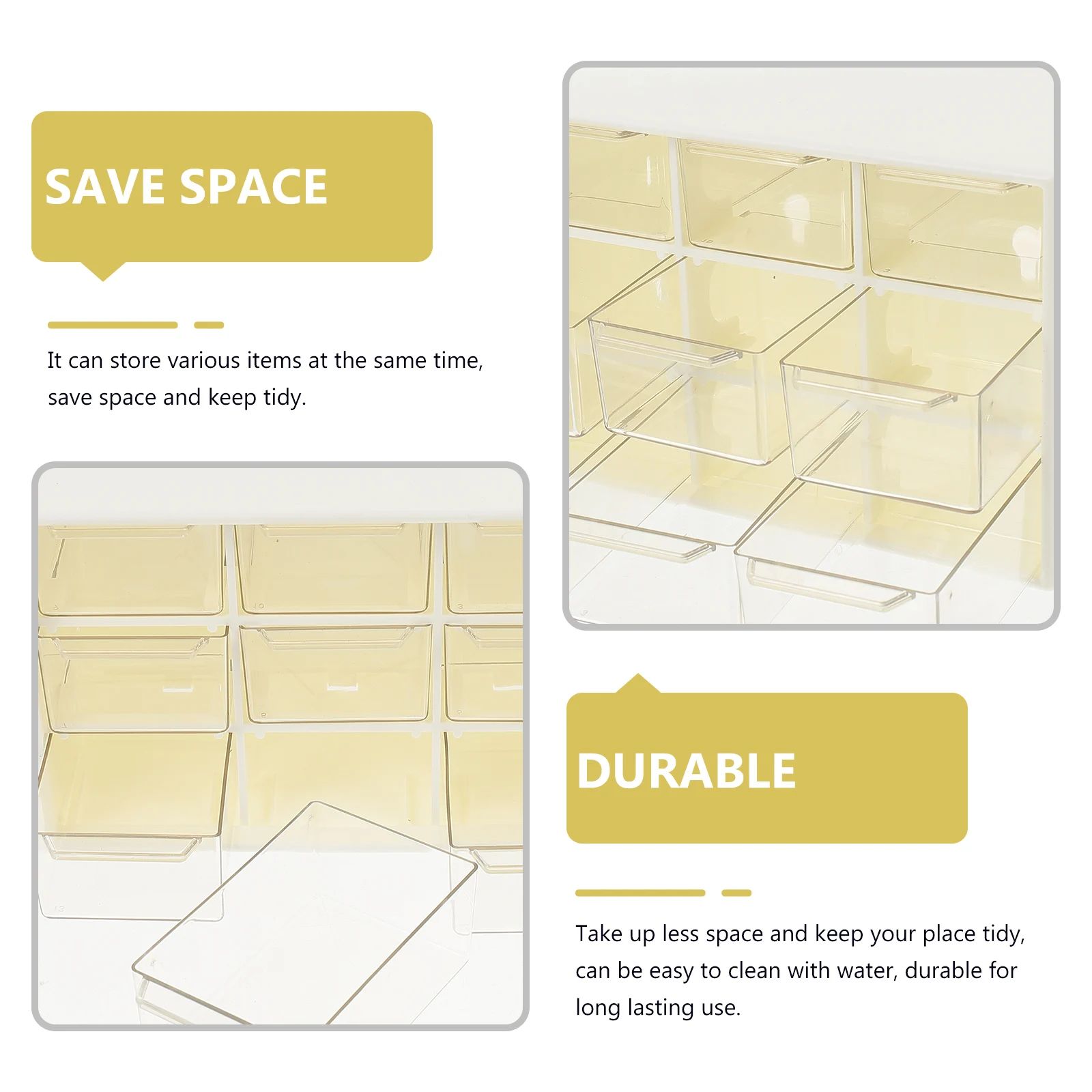 

Plastic Storage Box Multifunctional Holder Large Capacity Space Saver Bathroom Living Room Drawer Style Storage Case
