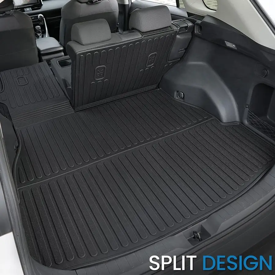 مجموعة الحصير لسيارة Toyota RAV4 20192025 تتضمن واقي عتبة الباب الإضافي الهجين، TPE لجميع الأحوال الجوية، حصيرة مسند الظهر، بطانة البضائع للسيارة #6