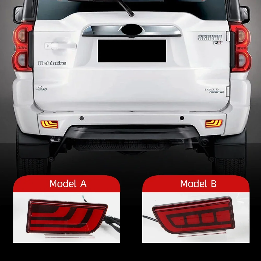 

Комплект из 2 светодиодных фонарей-отражателей: задний противотуманный фонарь, фонарь заднего бампера, стоп-сигнал для Mahindra Scorpio 2018-2019