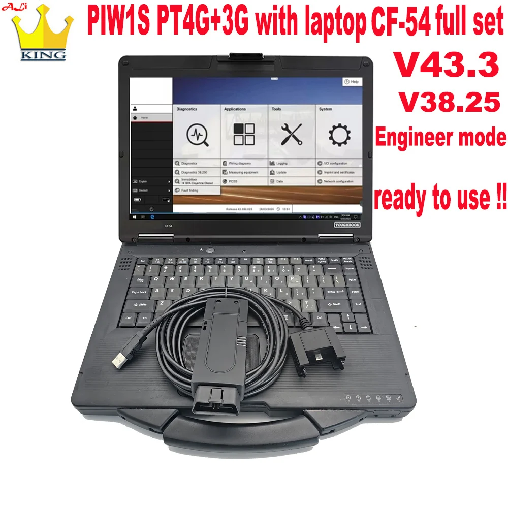 

PIW PT4G PT3G Tester III WIFI version For Pors V43.3 + v38.25 engineer mode with laptop Toughbook CF-54 Car Diagnostic Tool