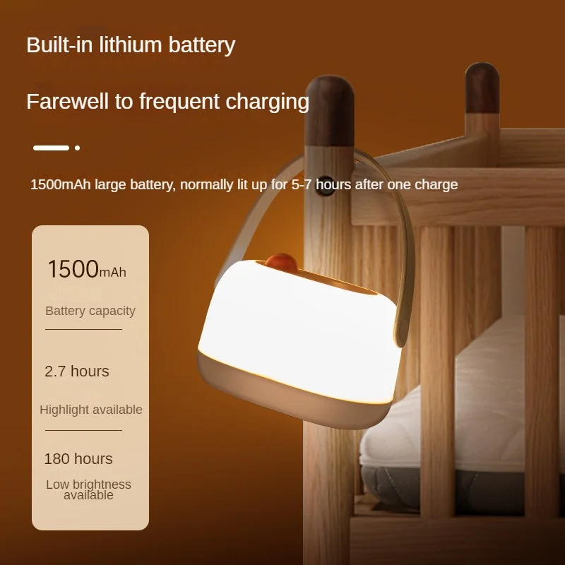 Bedside Lamp Convenient Operation Knob Key Type-c Charging Strong Battery Life Portable Lighting Led Brightness Adjustable