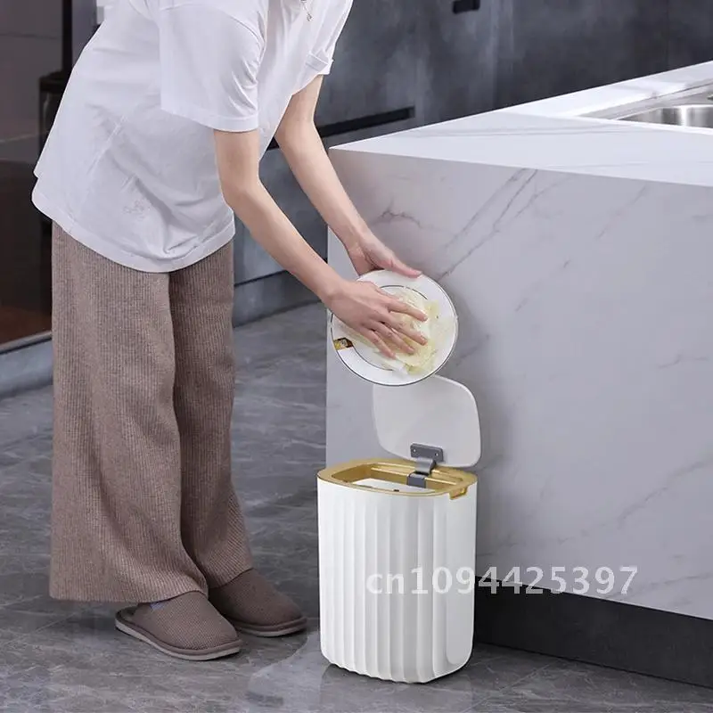 12/15L Smart Trash Can Home Kitchen Wastebasket Garbage Bins Bathroom Toilet Living Room Automatic Sensor Trash Bin Dustbin