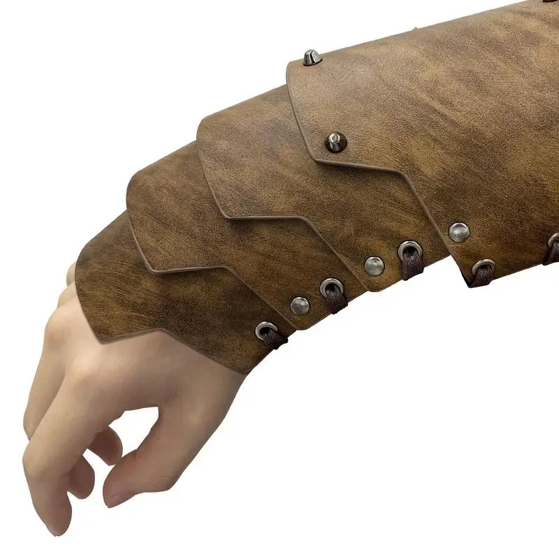 Medieval Arm Guards Medieval Armband Wrist Guards PU Leather Viking Cosplay Wrist Guard Gauntlet Wristband Armband Wrist Guards