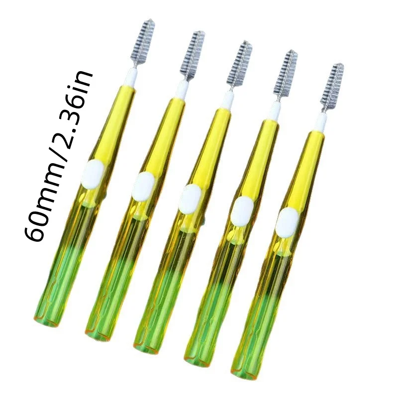 

10pcs Push pull interdental brush, oral cleaning brush, dental interdental dirt cleaning brush, oral care toothpick