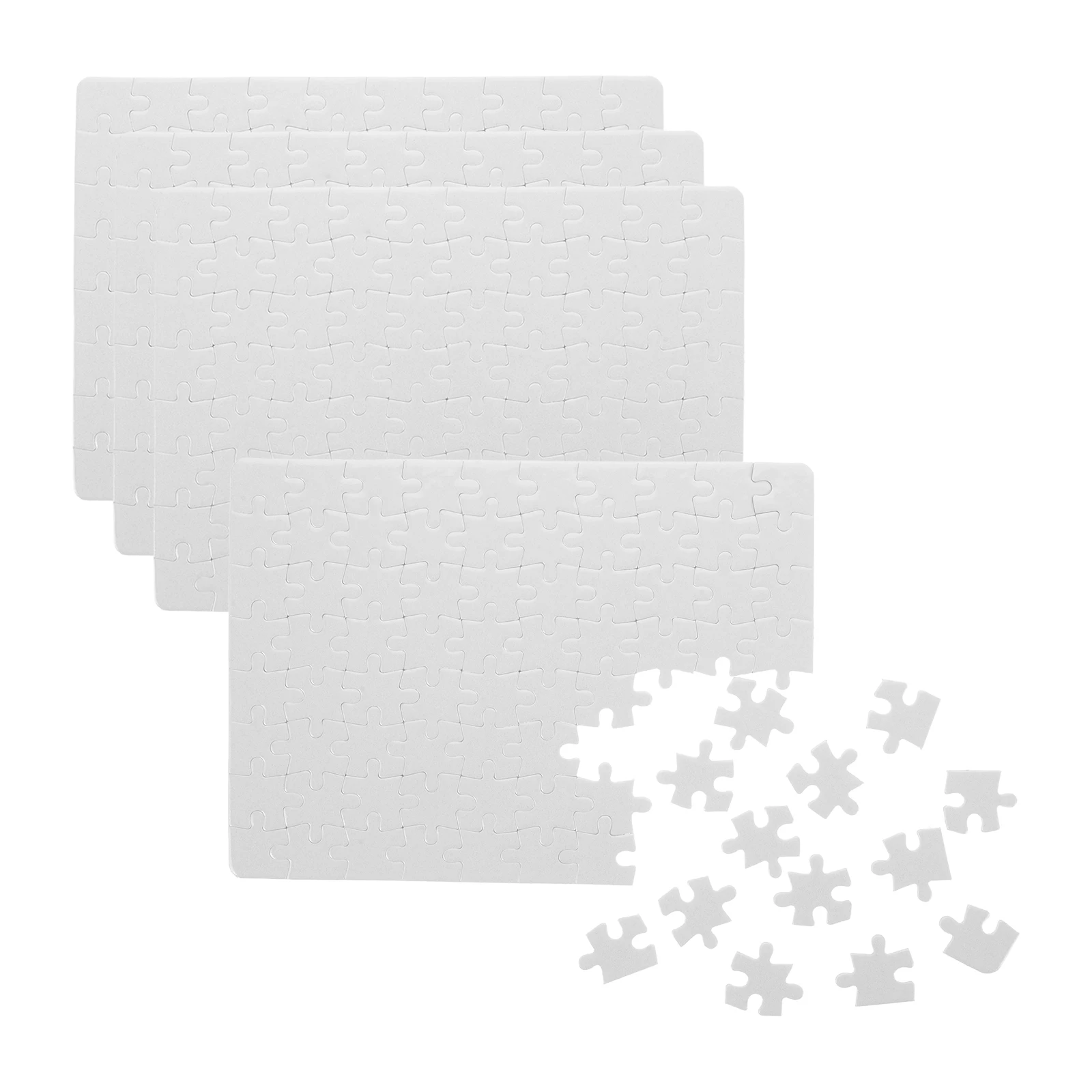 

4 Sheets Puzzles Draw Blank Game Jigsaw Plane to on Paper Diy Craft