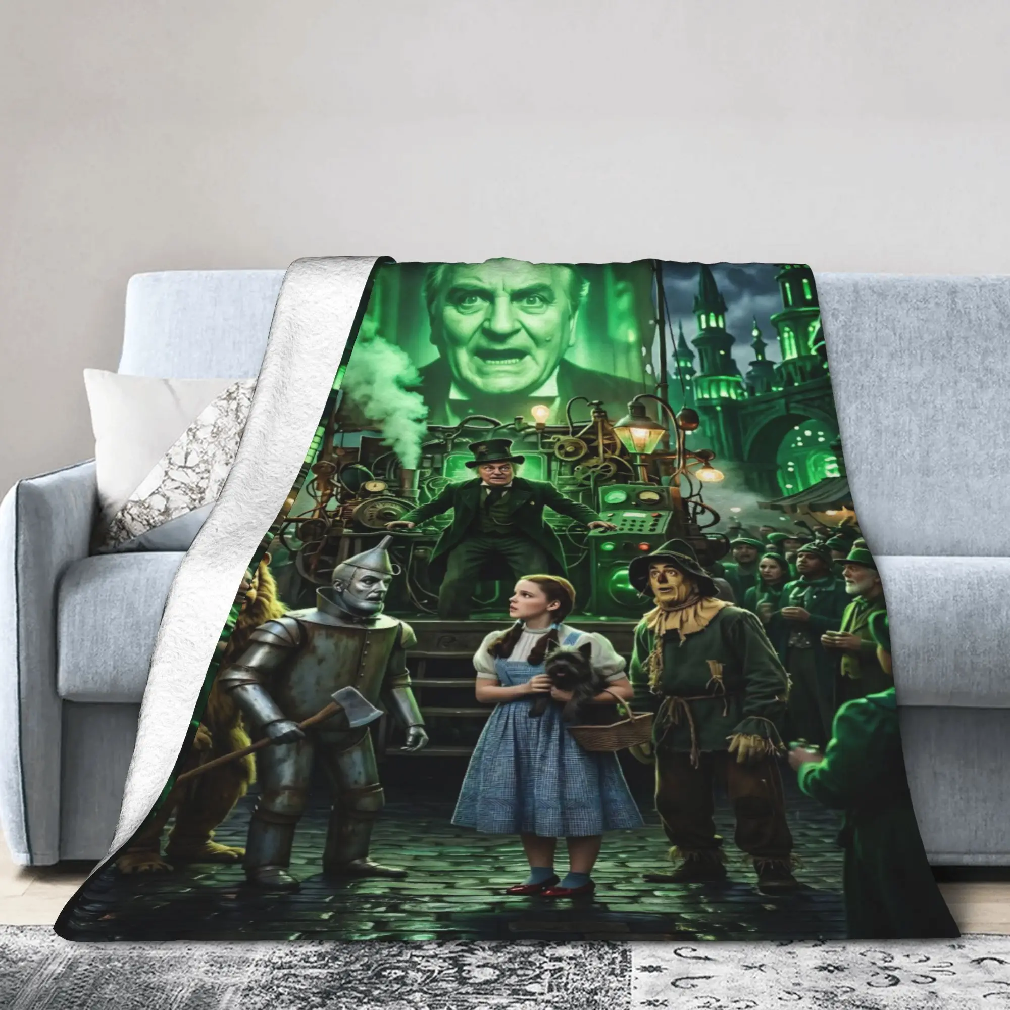 Wizards of Ozs Movie Flannel Blankets Cowardly Dorothy Tin Toto Throw Blanket for  Sofa Bedding Lounge Plush Thin Quilt