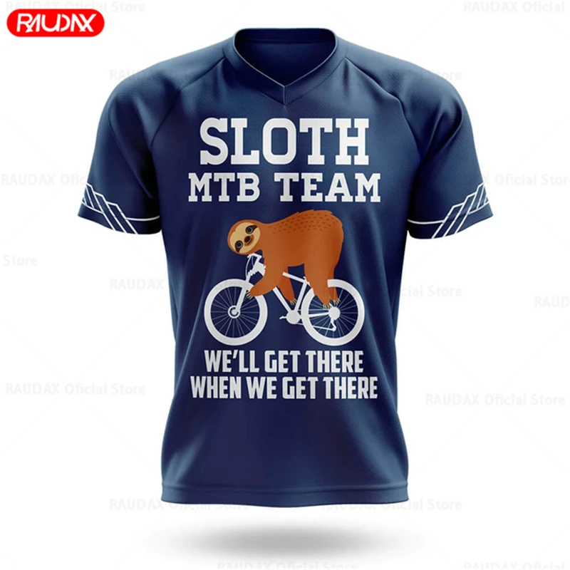 Sloth Cartoon Cycling Jersey 2026 Summer Short Sleeve MTB Downhill Jersey Bike Mountain Bike Motorcycle Cycling Jersey T-shirts